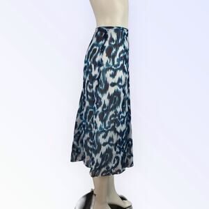 Jones NY NWT Teal Blue & White Knee Length A-line Skirt Sz 4